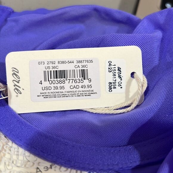 Aerie Smoothez Balconette Mesh unlined purple Demi bra NWT - Picture 10 of 12